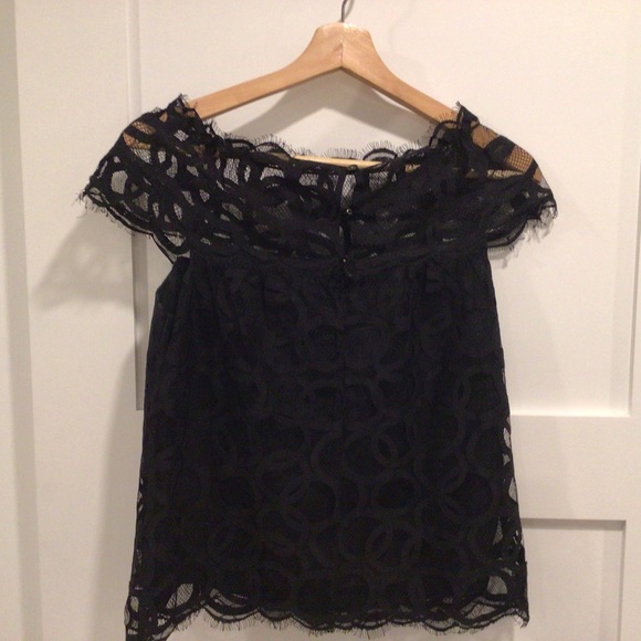 Robert Rodriguez black cap sleeve top with lace. Size 0. - Picture 4 of 8